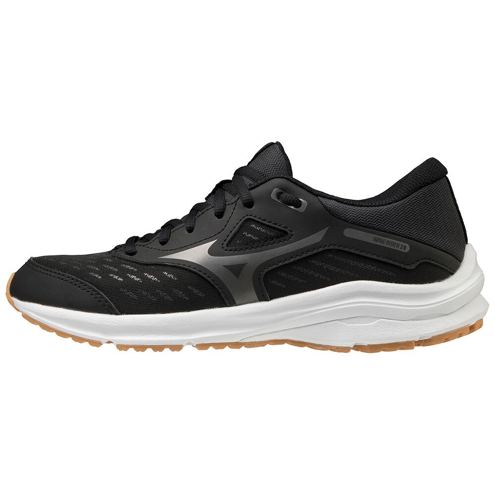 Womens Mizuno Wave Rider 24 Running Shoes Black/Grey Philippines (MERTSA925)